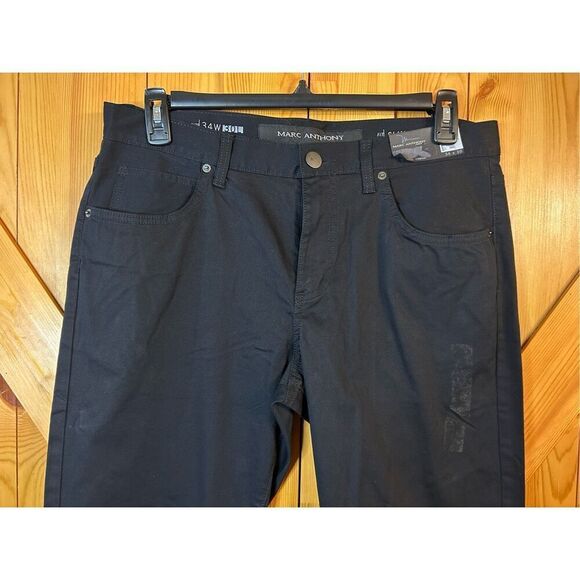 Marc Anthony Pants Slim Fit Jeans Cut Black Cotton Blend Mens Sz 34x30 nwt (8336 - Picture 3 of 8